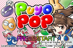Puyo Pop title screen for GameBoy Advance